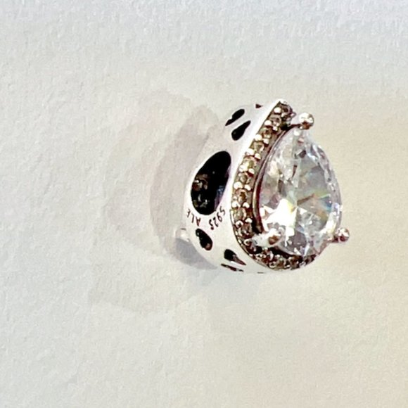 Pandora Radiant Teardrop Charm Sparkling Levelled Charm For Bracelet - Picture 6 of 13